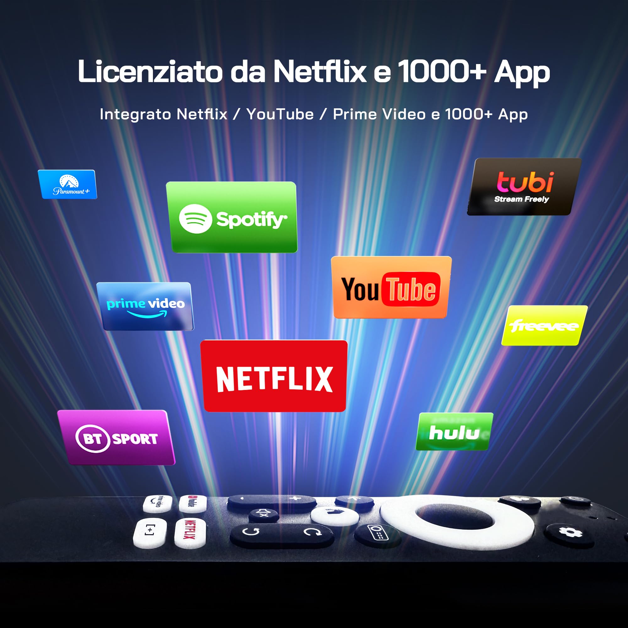 WOLFANG 28000 Lumen Mini proiettore 4K【Netflix Ufficiale & Autofocus/Correzione Trapezoidale】, WiFi 6 Proiettore Portatile con Bluetooth, Videoproiettore Home Cinema con Staffa a 180° per 300" Schermo