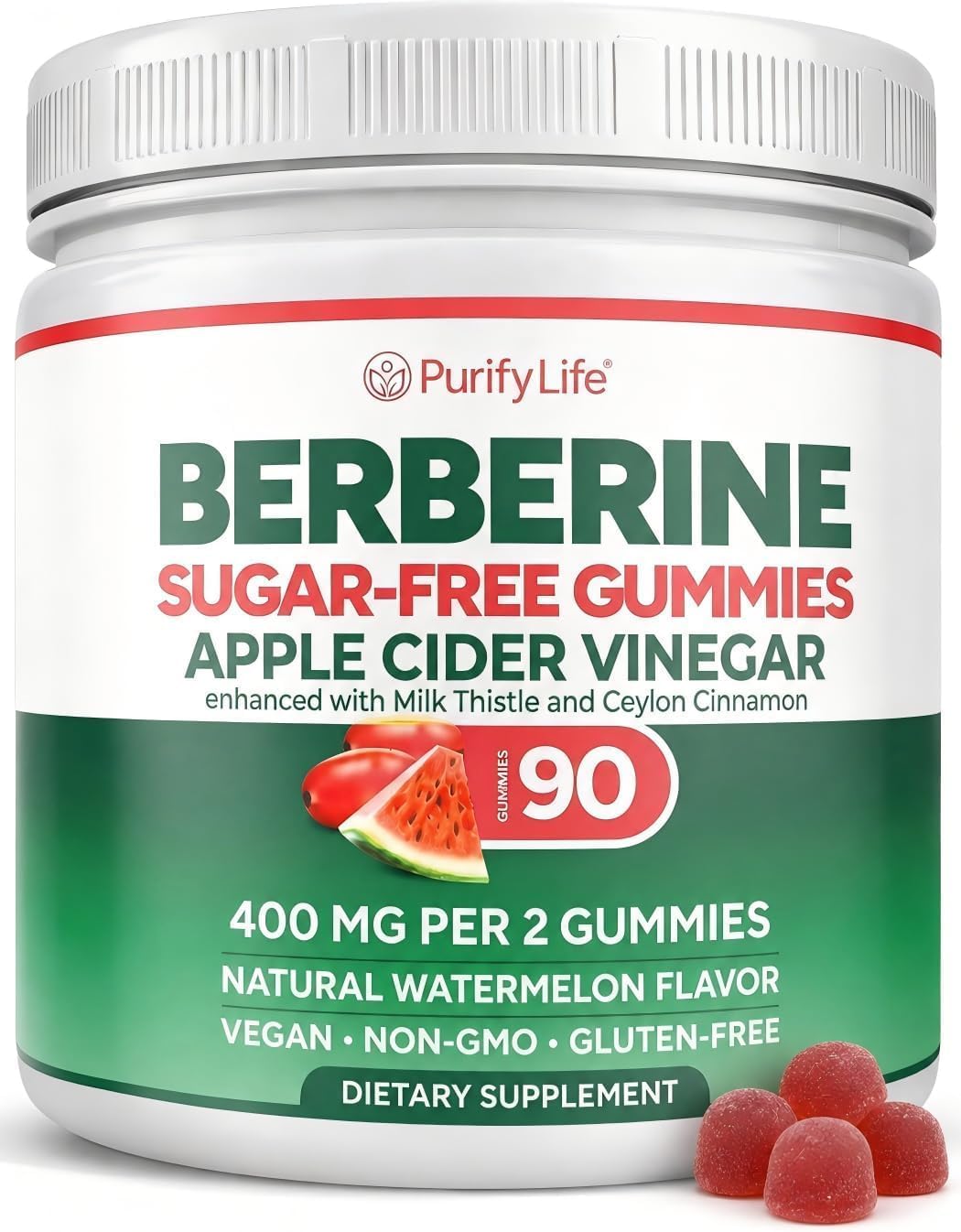 Sugar-Free Berberine Gummies - with Ceylon Cinnamon, Milk Thistle & ACV - No More Capsules or Pills
