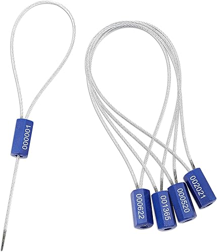 50 sellos de cable de seguridad de acero, etiquetas antimanipulación numeradas desechables para medidores de electricidadagua, candado de envío