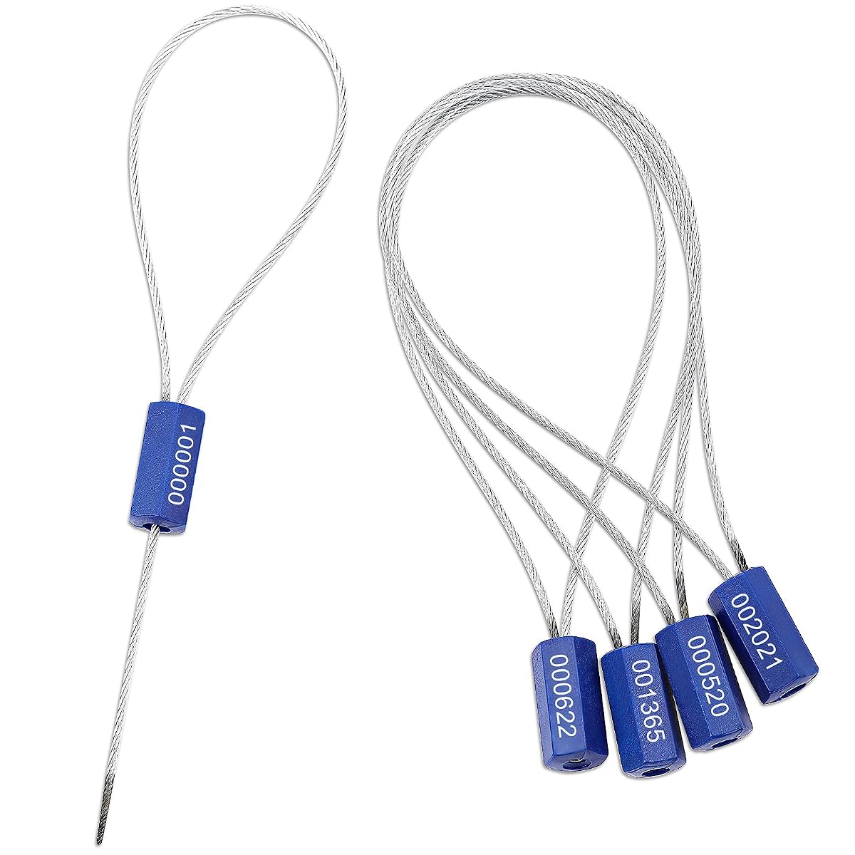 50 Pieces Steel Security Cable Seal - Disposable Numbered Anti-Tamper Tags for
