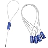 50 Pieces Steel Security Cable Seal - Disposable Numbered Anti-Tamper Tags for Electricity/Water Meters - Self-Locking Shipping Padlock (Blue)