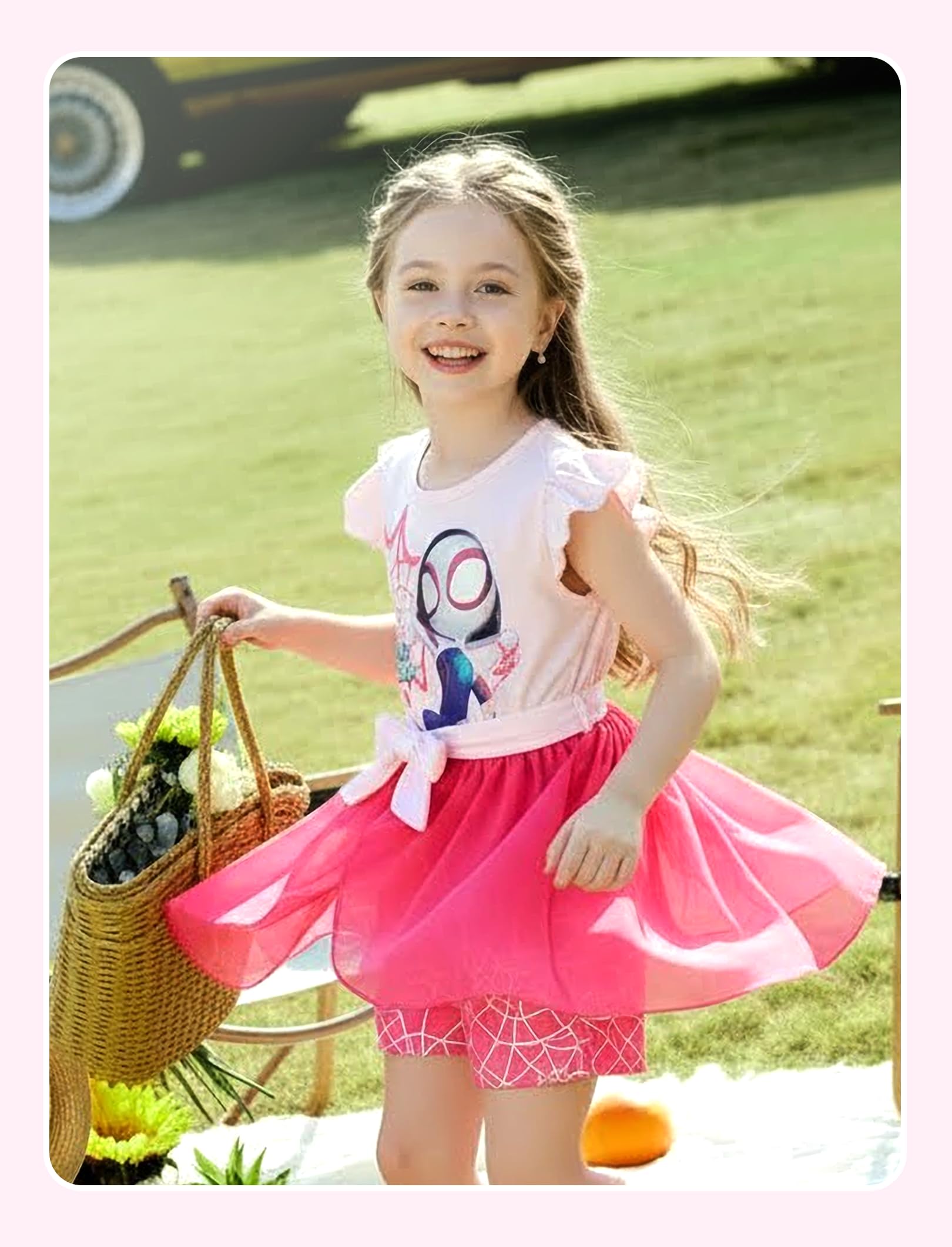 Disney Prinzessin Frozen Elsa Minnie Mouse Stitch Kleinkind Mädchen Strampler mit Rock Overlay Sommer Overall mit Schleife 2-6 Jahre