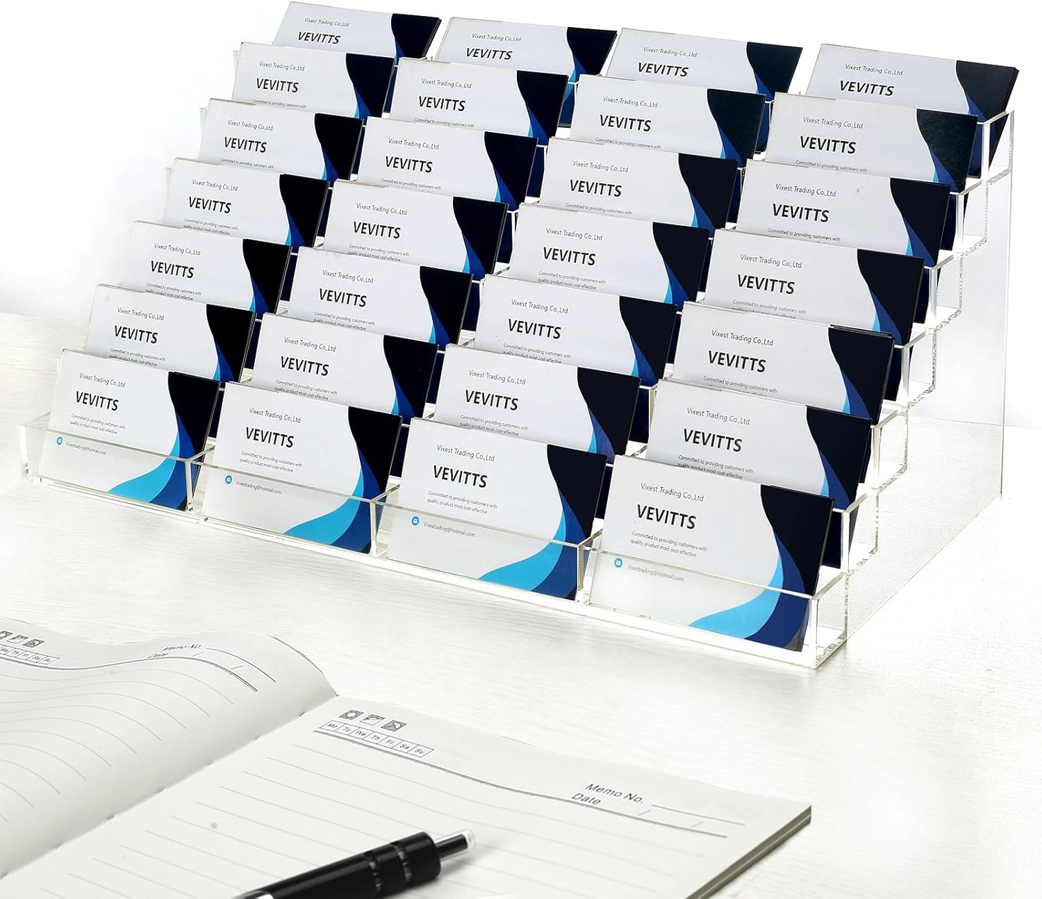 Vevitts Acrylic Business Card Holder for Desk Multiple