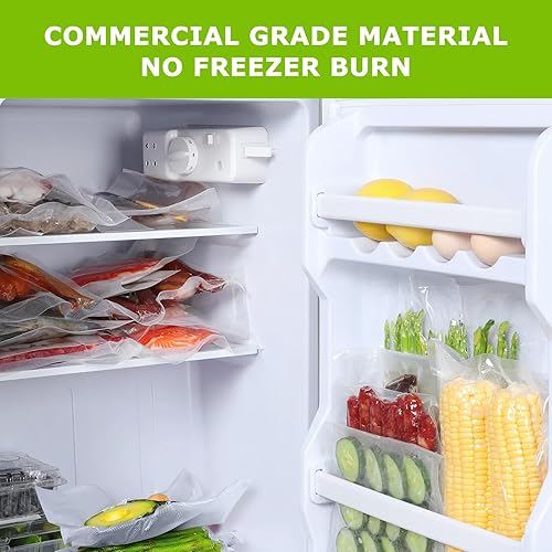 Miniatura 9 de Bonsenkitchen Bolsas selladoras al vacío, 50 bolsas de sellado de alimentos precortadas de 8 x 12 pulgadas, grado comercial, sin BPA, resistentes,