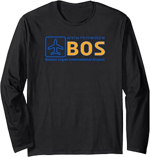 Boston Logan International Airport BOS Airport Area Code 617 Long Sleeve T-Shirt