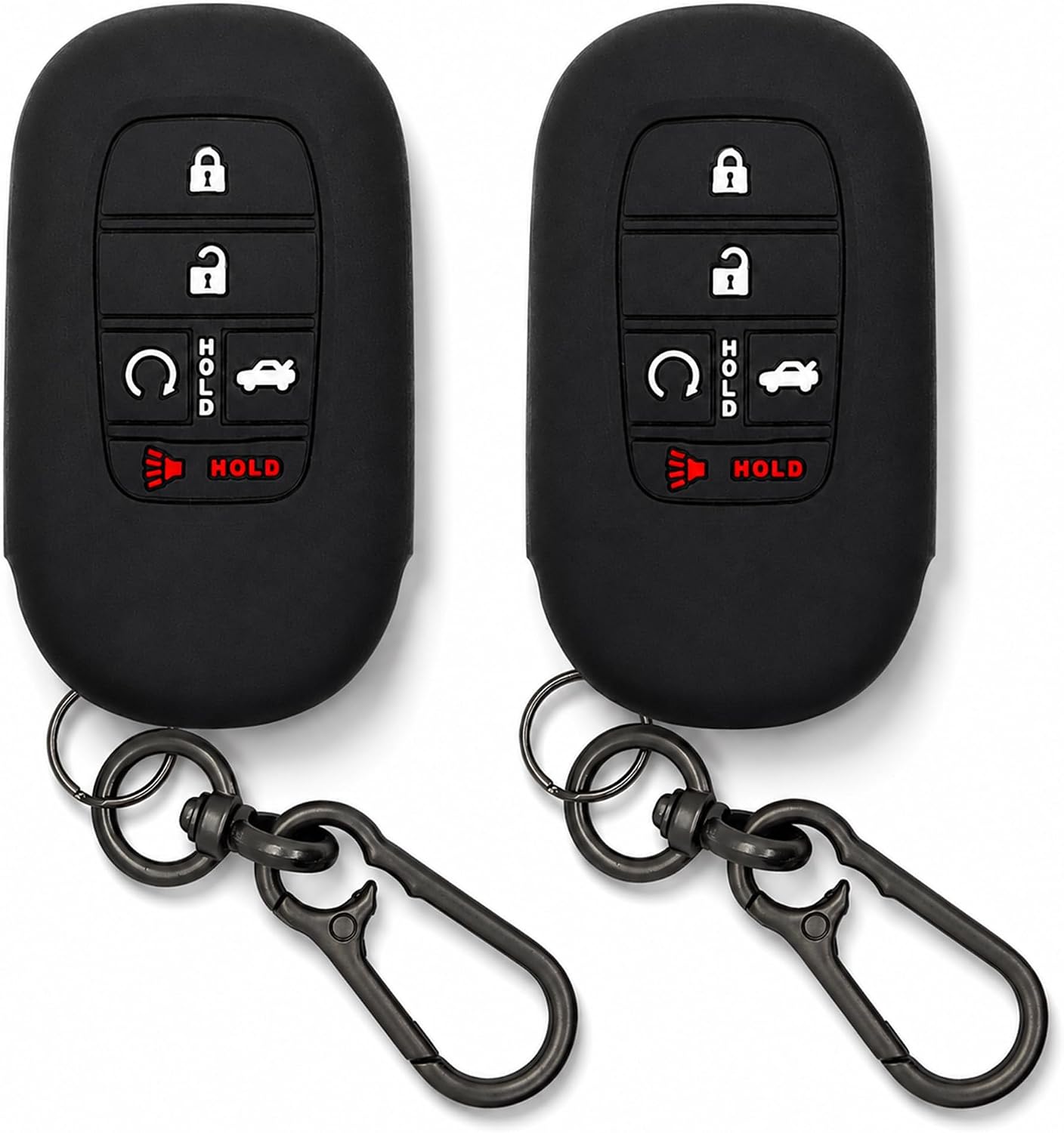 2 Pcs Silicone Key Fob Cover Honda 2027 2026 2025 2024 2023 2022 (Black)