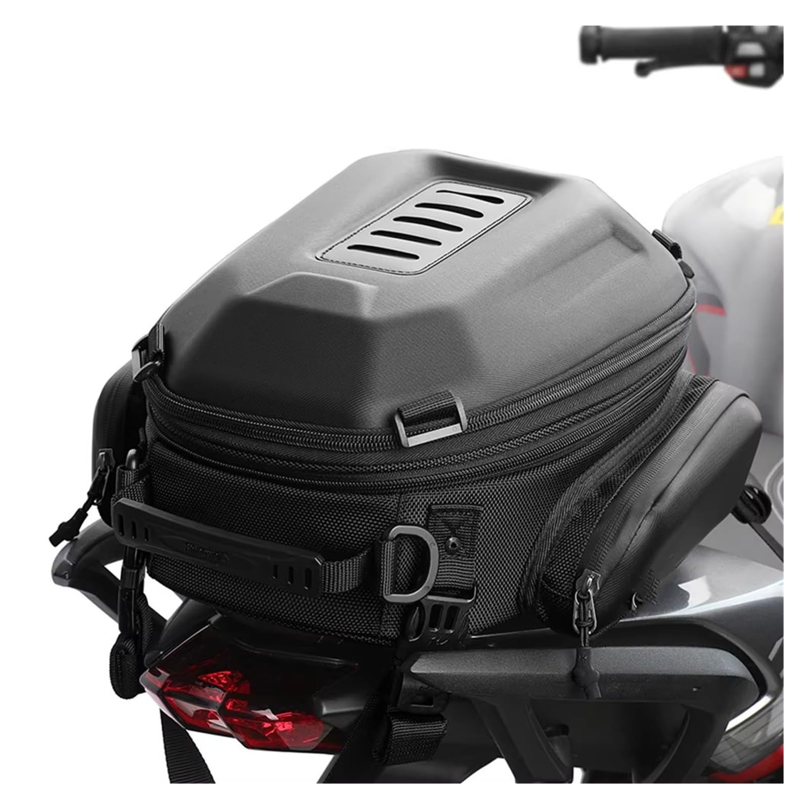 Borsa Posteriore Moto Borsa Viaggio Per Zaino Rivestimento Rigido Per Sedile Posteriore Motore 12-18 Litri(Matte Black)