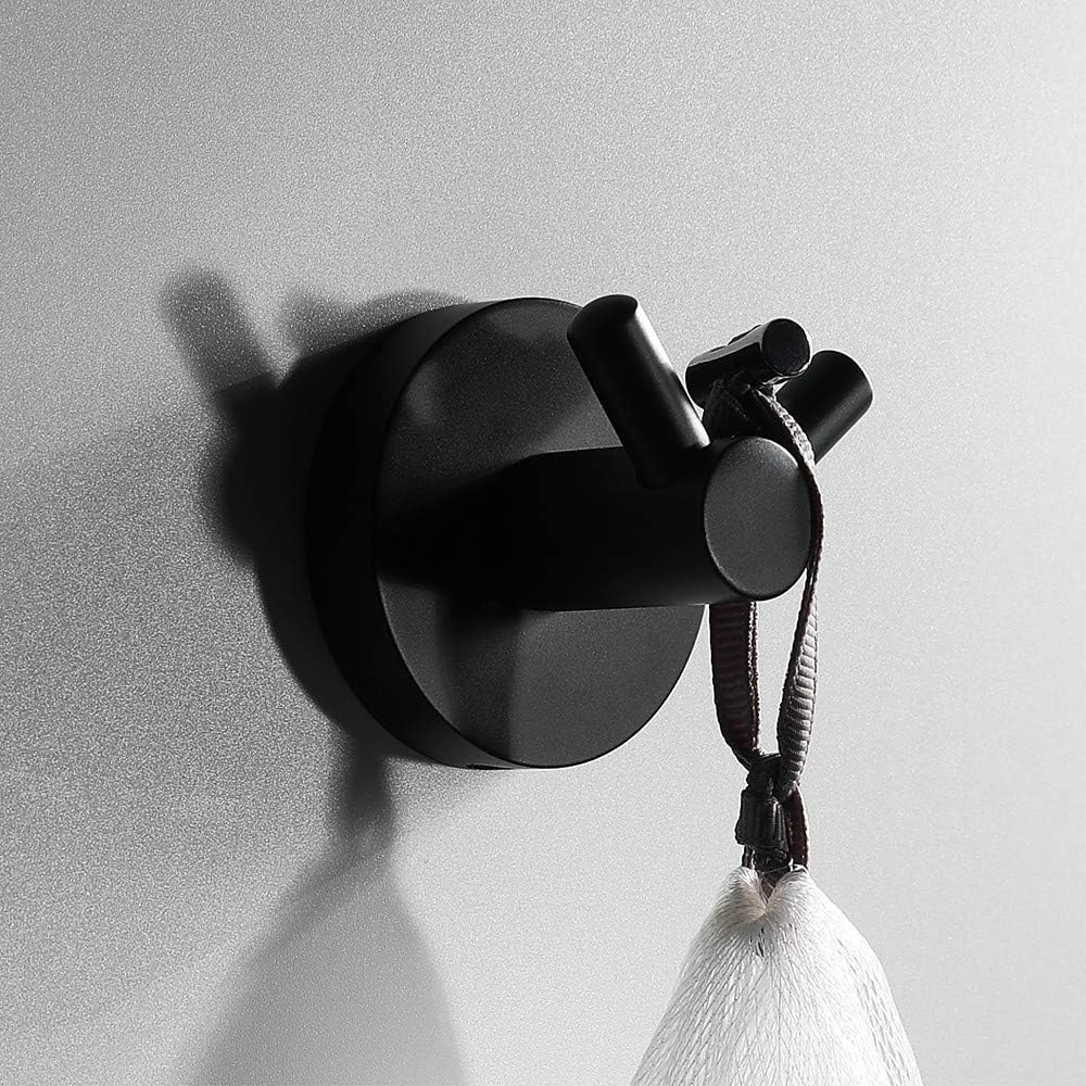 Coat Rack Robe Hook Hanger Hooks Modern Stainless Steel 1pc – Bathroom Wall Mounted Decoration, Black