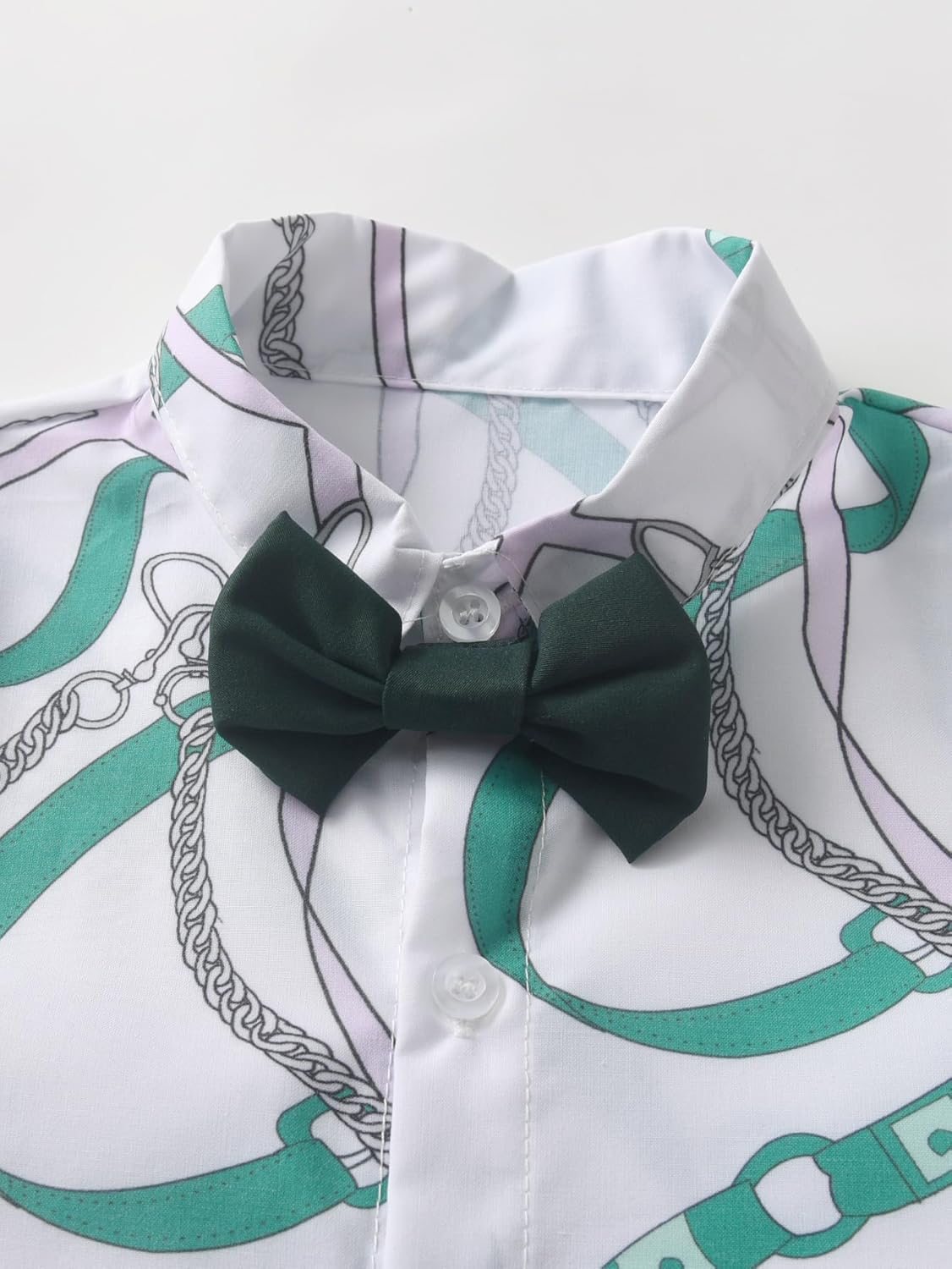 Boarnseorl Baby Boys Pants Sets,Toddler Gentleman Outfits, Infant Long Sleeve Shirt + Pants + Bow Tie + Suspenders - Image 5