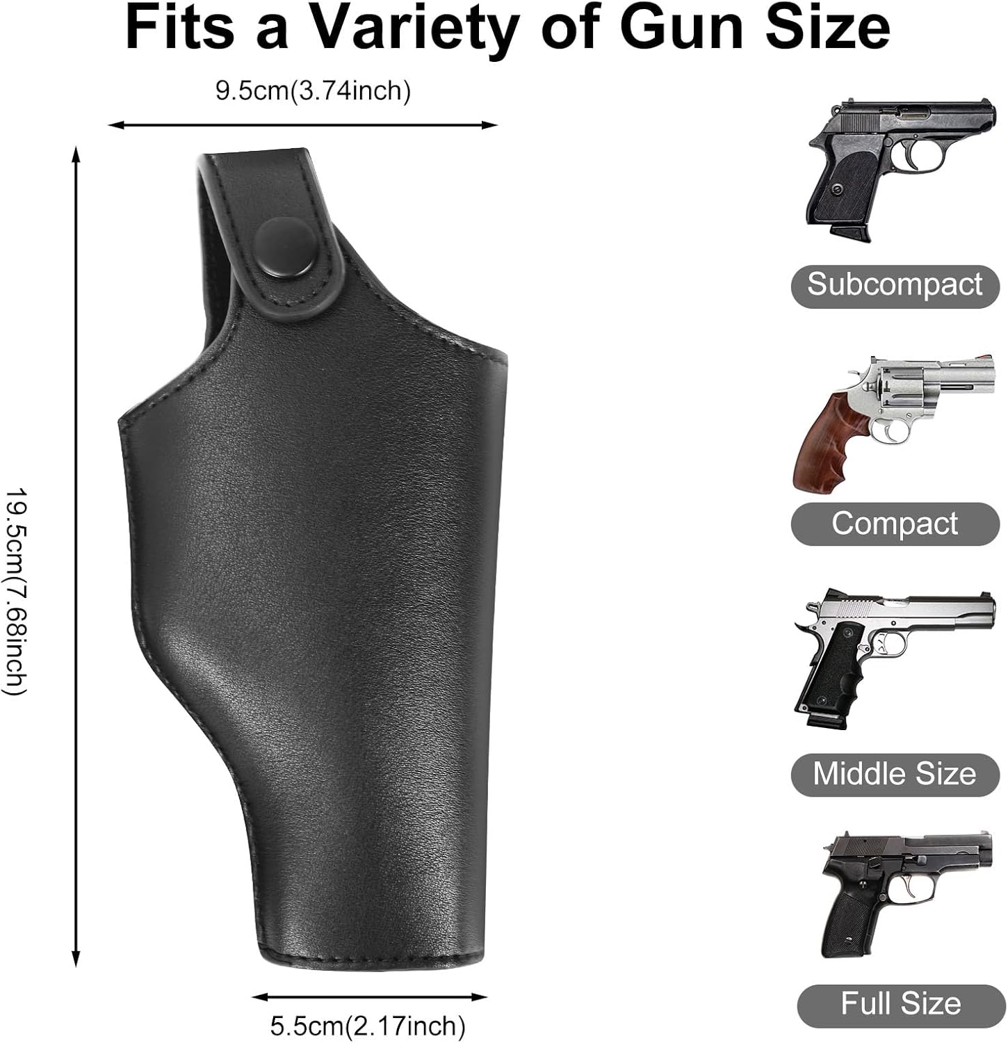 Thigh Holster for Women, 3 Pcs Adjustable PU Leather Drop Leg Thigh Holster for Women with Magazine Pouches & Belt, Fit Glock 17/19/22/23, Colt 1911, Beretta 92FS and More Similar Pistols