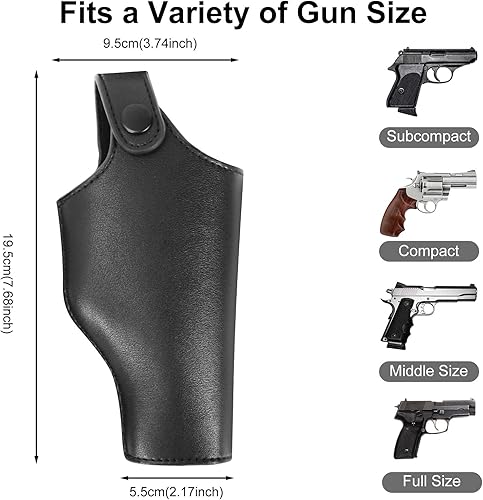 Miniatura 7 de Funda para muslos para mujer, 3 piezas ajustables de piel sintética para mujer, con bolsas para revistas y cinturón, compatible con Glock