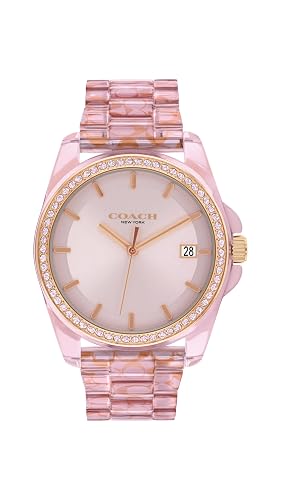 Coach Greyson Women's Watch - 3H Dial with Signature C Link Bracelet and Crystal Bezel - Water Resistant 3 ATM/30 Meters - Premium Fashion Timepiece for Everyday Style - 36mm
