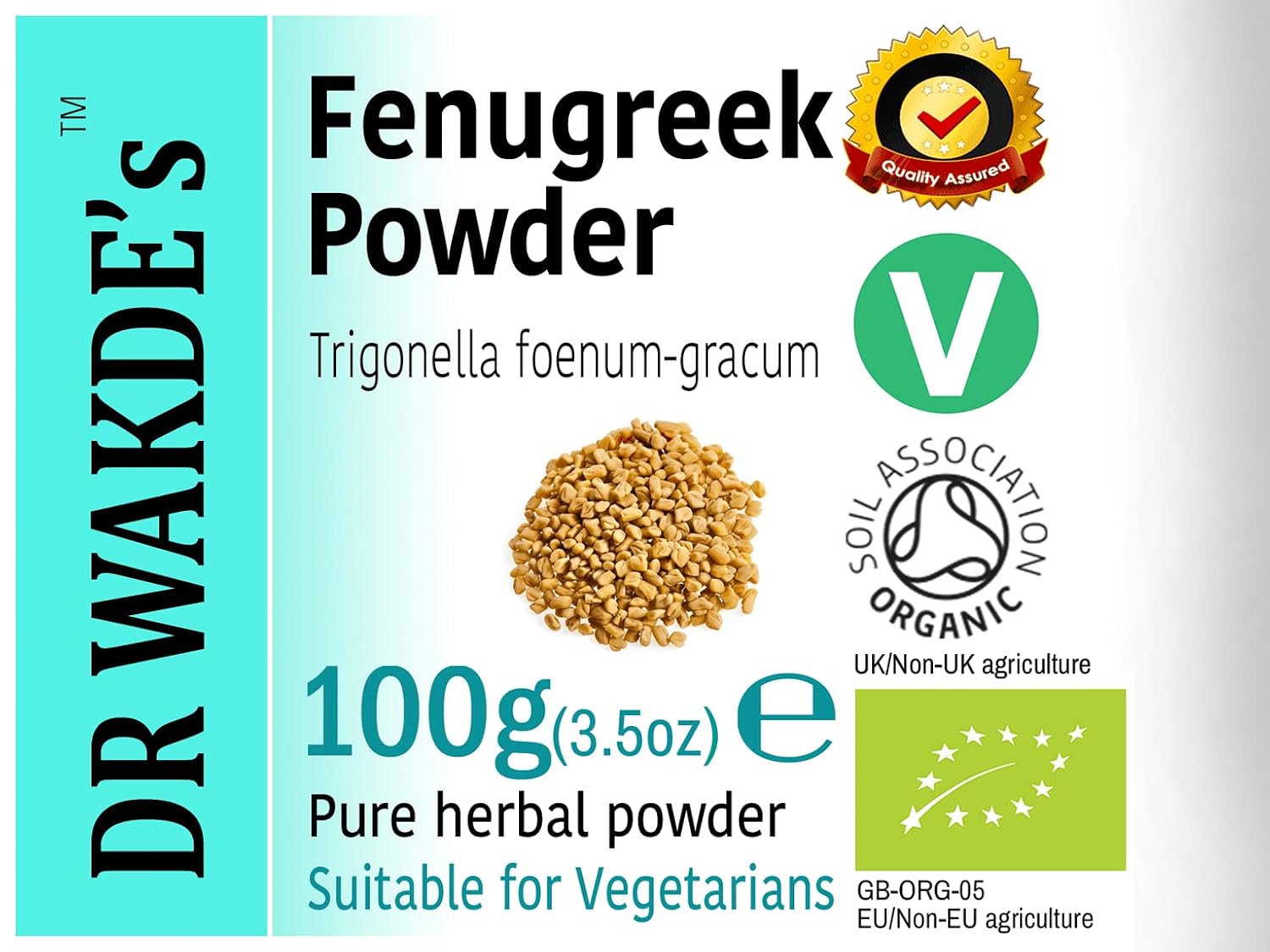 DR WAKDE'S Fenugreek Powder (Methi) - 100g (3.5oz) | Pure, Raw & Dried Powder | Natural Aroma and Freshness | Fine Powder | Vegan | Premium Grade | Nothing Added, Nothing Removed