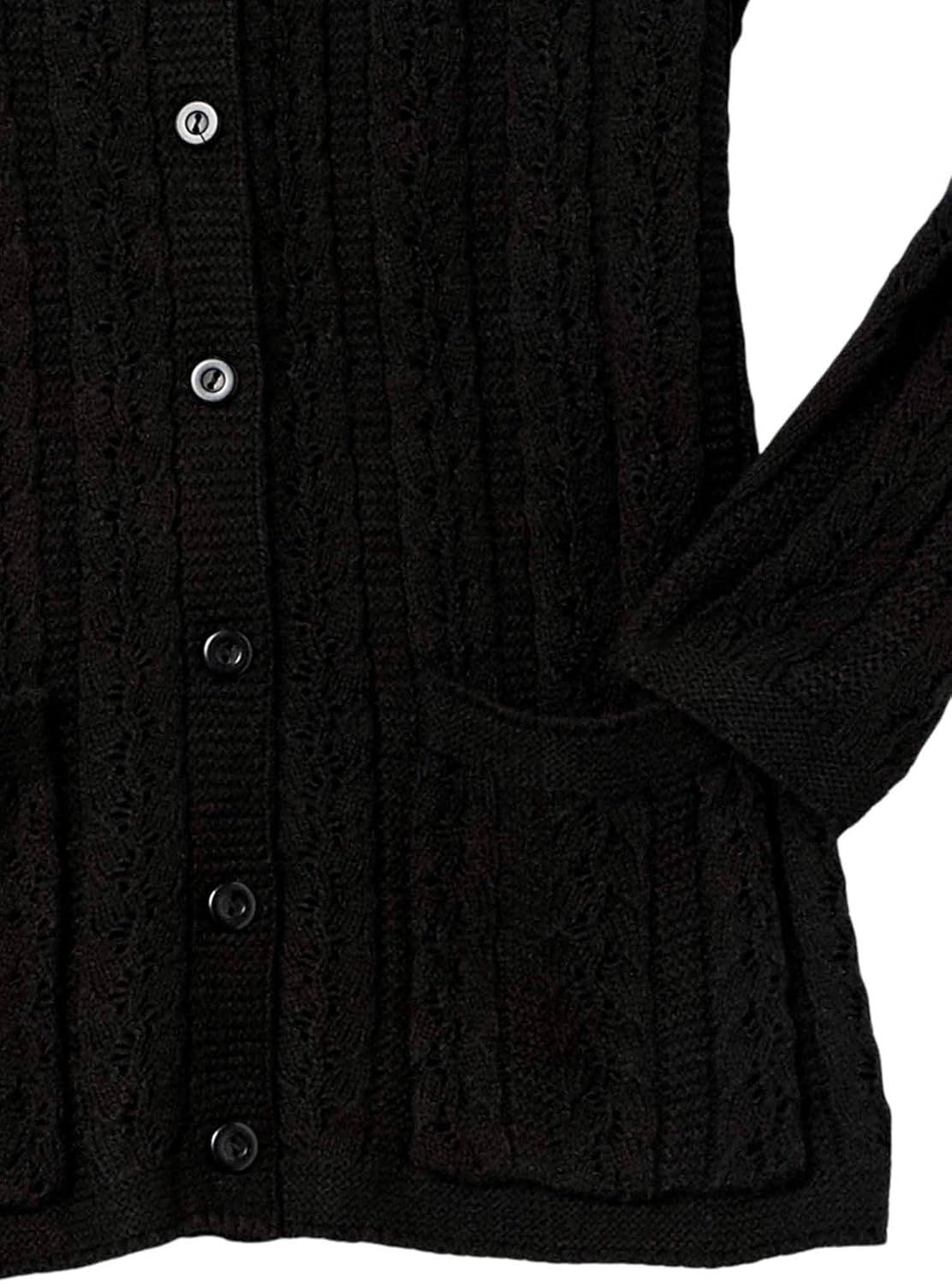 AmeriMark Women's Cable Stitch Cardigan Sweater Lightweight Long Sleeve Knit