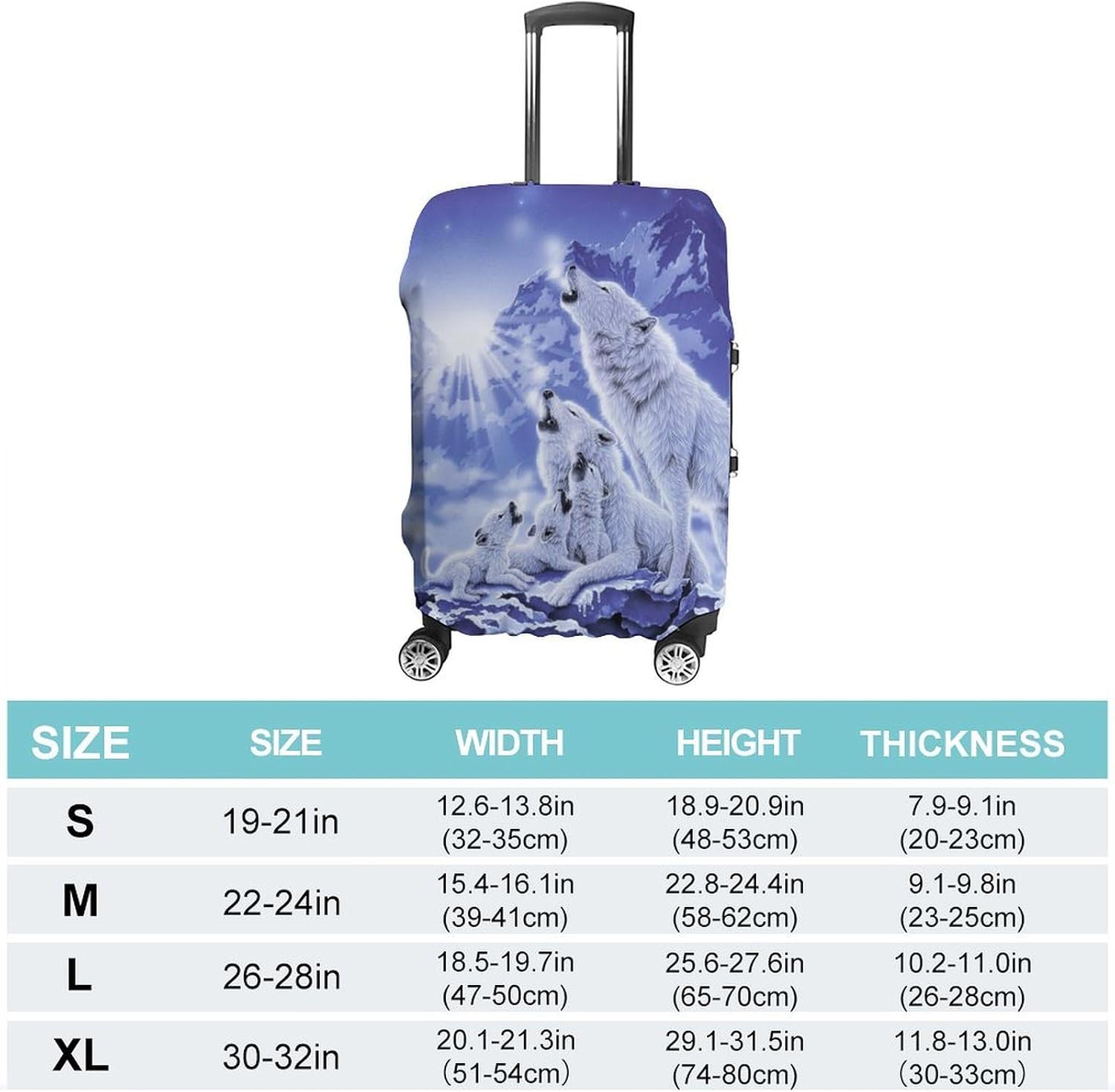 Family Wolf Roar Suitcase Covers for Luggage Carry On Cover Travel Accessories Fit 19-32 Inch image 2
