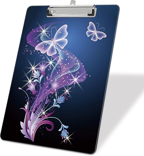 Portapapeles de plástico A4, bonito tablero de clip, tamaño de letra Stardard, 9 x 12.5 pulgadas, decoración de oficina para estudiantes, mujeres,