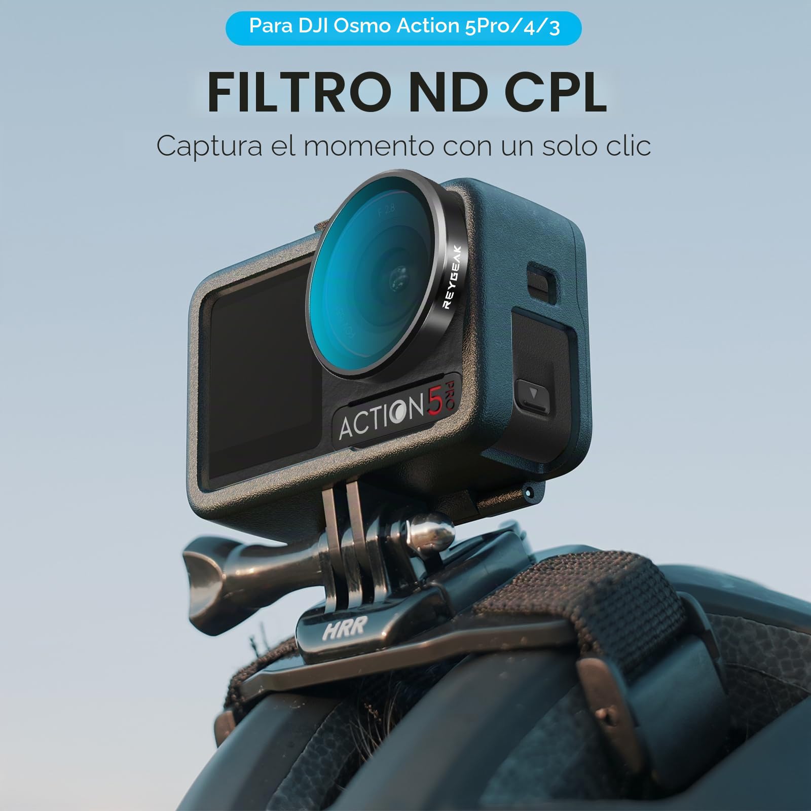 REYGEAK Juego de filtros de Lente para dji Action 5 Pro/4/3, Paquete de 4 CPL ND8 ND16 ND32 Filtro polarizador de Densidad Neutra, Vidrio óptico HD Multicapa para Accesorios de cámara de acción dji