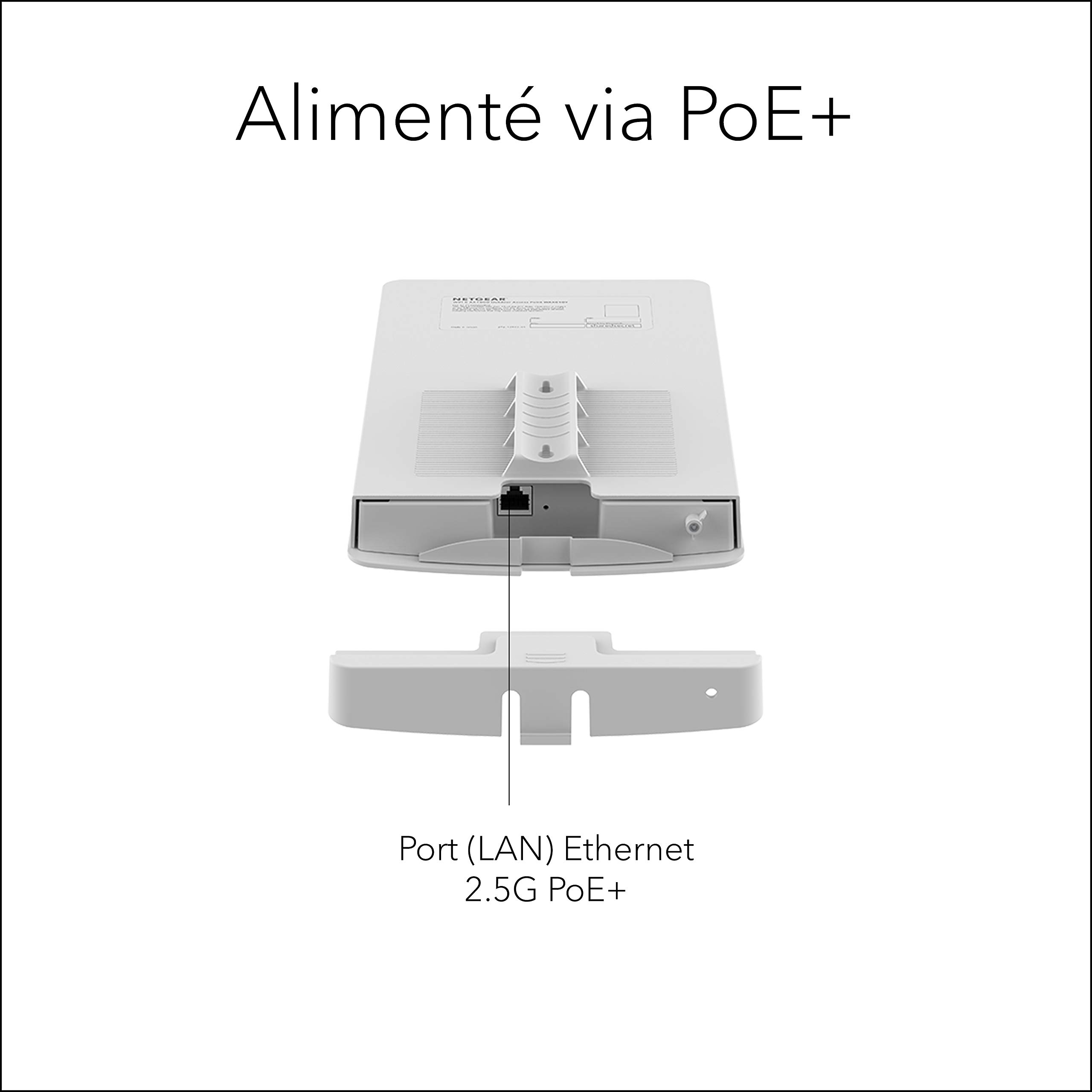 NETGEAR Repeteur WiFi Exterieur (WAX610Y) Point d'accès WiFi 6 Bi-Band AX1800, Jusqu'à 250 appareils, Ethernet 2.5G, IP55 Résistant aux Intempéries, Gestion à Distance Insight, Alimenté en PoE+