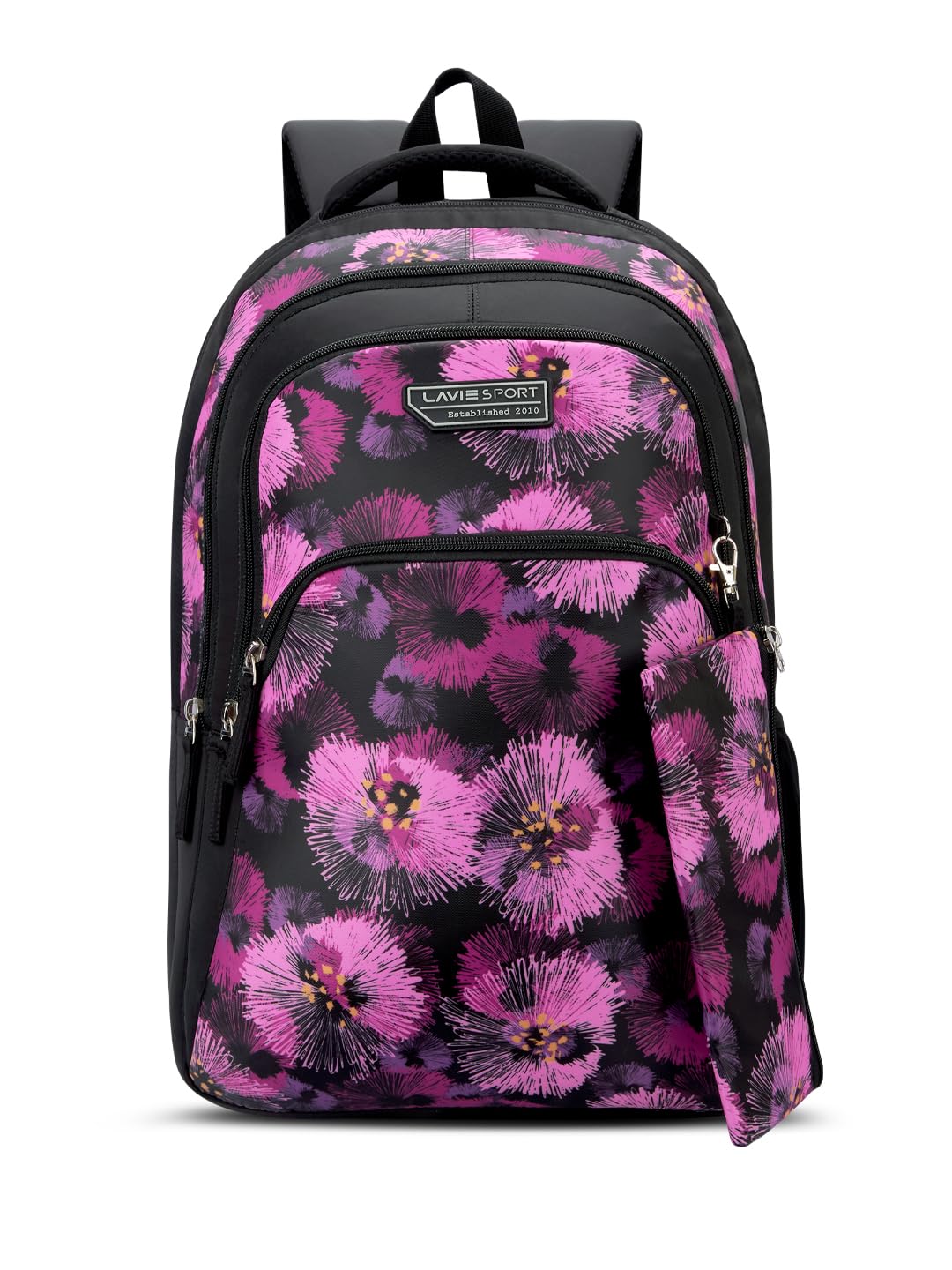 lavie sport Viola 36L Black Backpack | Fits Upto 15 Inch Laptop | Organizer & Bottle Holder |Rain Cover |Pencil Pouch | Gift for Men, Women, Boys, Girls | Laptop Sleeve for School & College-picture-17