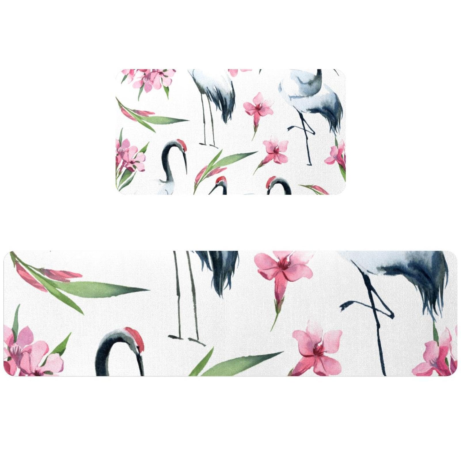 Tapis de cuisine aquarelle pour couloir et buanderie au style poétique