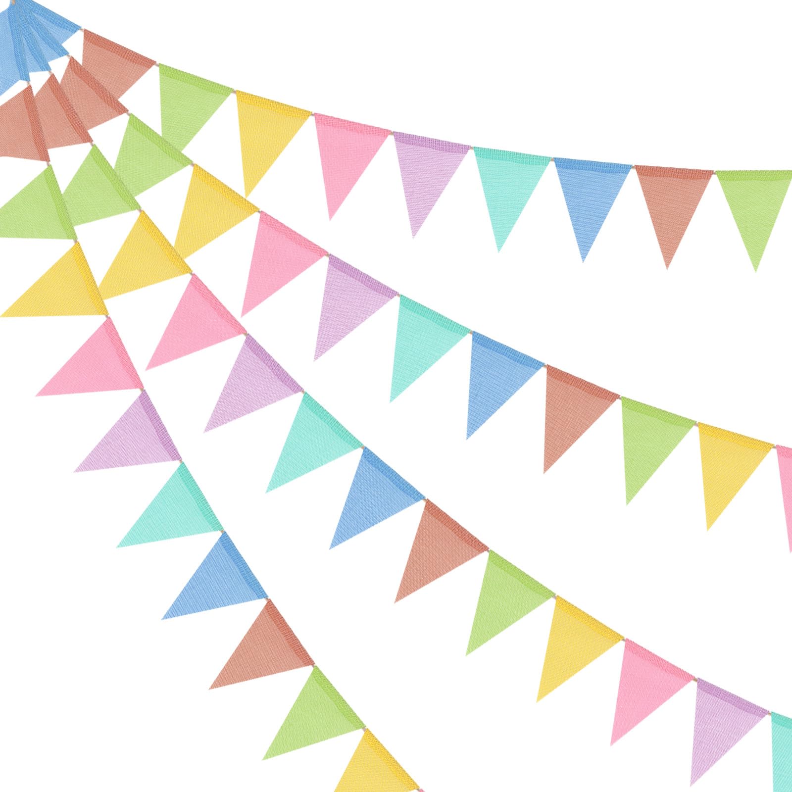 Winmany 4 Pack Pennant Banner Garland Bunting Imitated Burlap Colorful Triangle Flags Hanging Banner Birthday Wedding Party Backdrop Decorations (B)