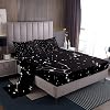 Galaxy Sheets Set Double Size For Kids Girls Boys Outer Space Starry Sky Bedding Set Teens Constellation Twinkle Stars Bed Sheet Set Microfiber Super Soft Breathable Black White Milky Way Bed Cover