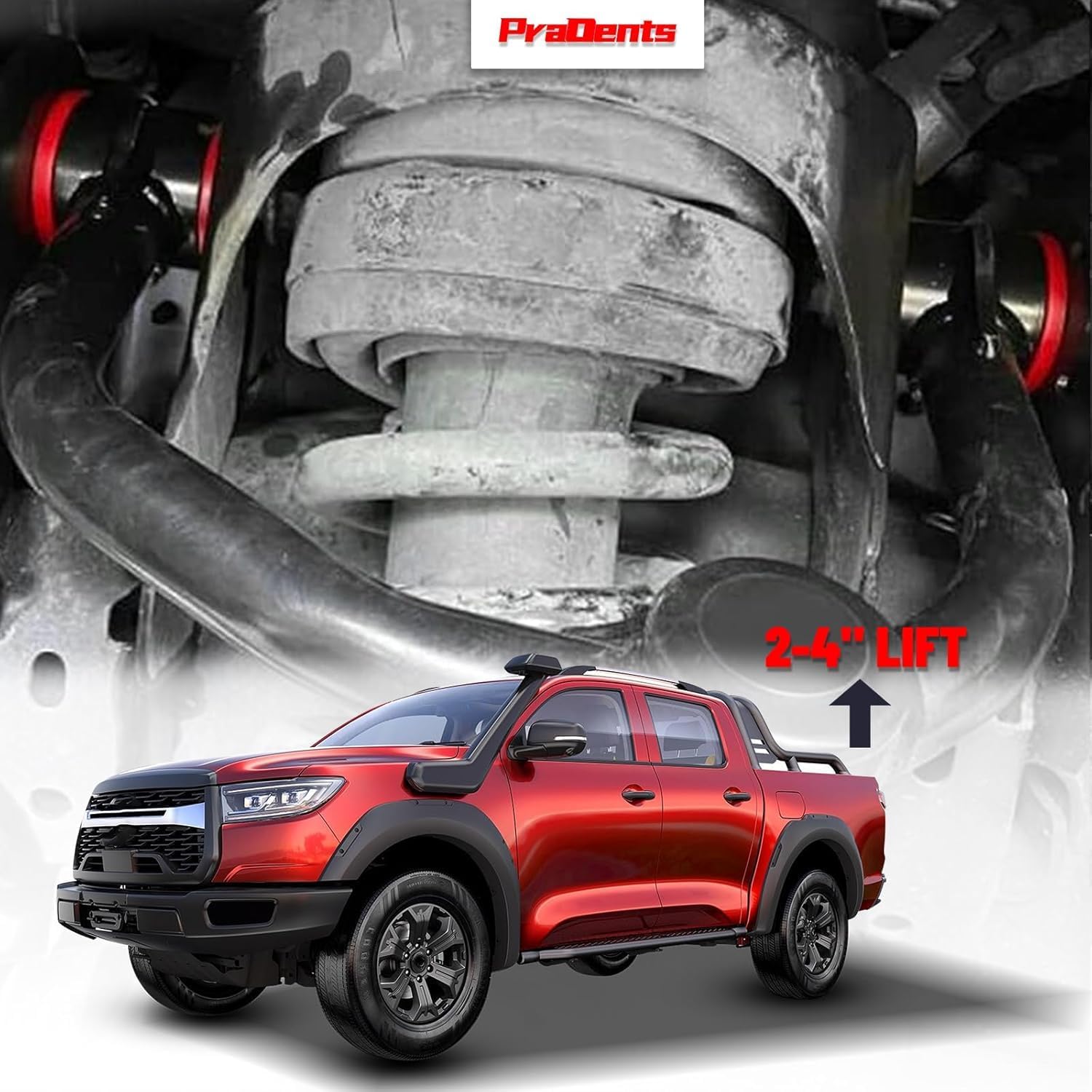 2-4" Lift Front Upper Control Arms for 2004-2024 Nissan Titan, 2005-2019 Nissan Armada, Tubular Arms with Ball Joints, Replacement OEM Factory Suspension Arms, Black