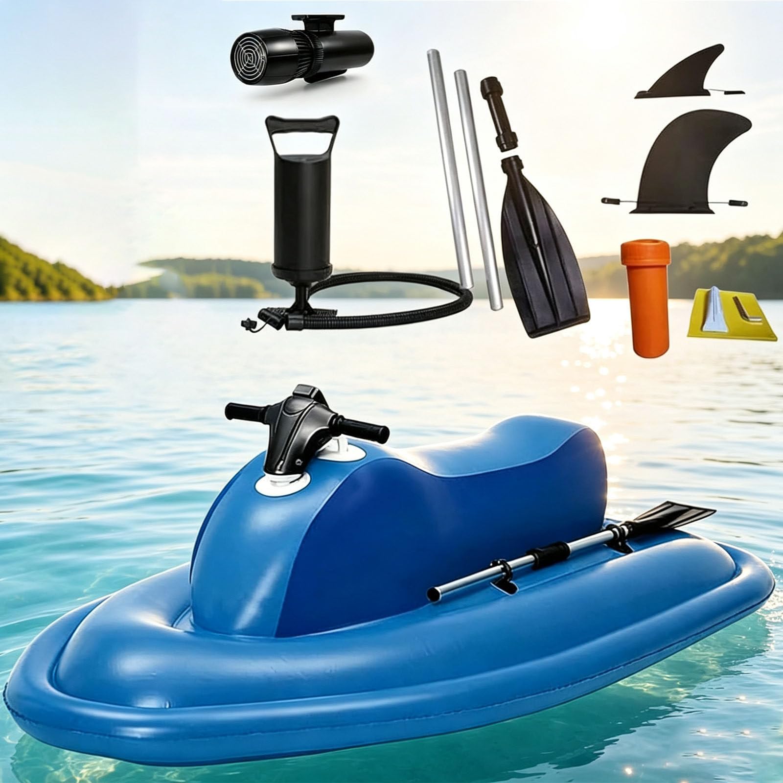 Motorized Inflatable Jet Ski With 180 Min Runtime Motor 500W-10000mAh