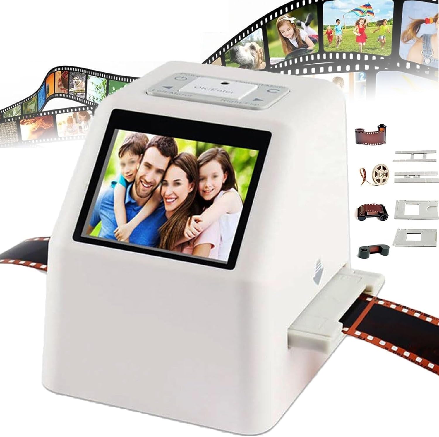 High Resolution Film Slide Scanner, 22MP Digital Converter with 2.4" TFT Screen, Convert Color & B&W Negatives & Slides to JPEG Photos