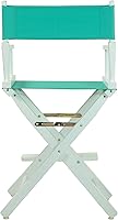 Vista 4 de Casual Home - Silla de director de 24.0 in, marco blanco con lienzo verde azulado, altura de mostrador