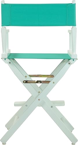 Miniatura 4 de Casual Home - Silla de director de 24.0 in, marco blanco con lienzo verde azulado, altura de mostrador