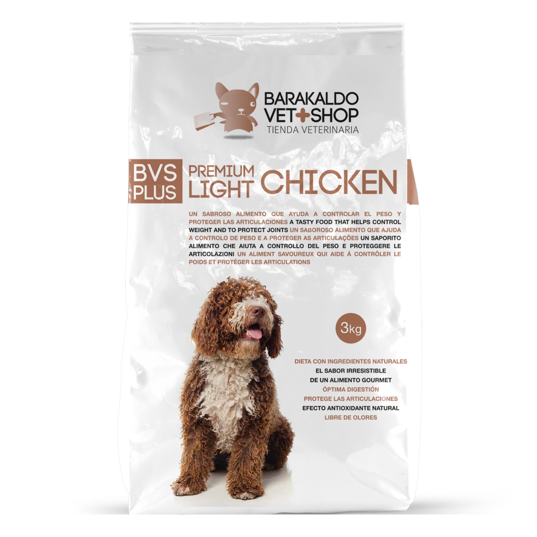 BVS Vet Shop | Premium Light Chicken para Perros | Sabroso alimento Completo para controlar el Peso y Proteger Las articulaciones en Perros Adultos | 15Kg