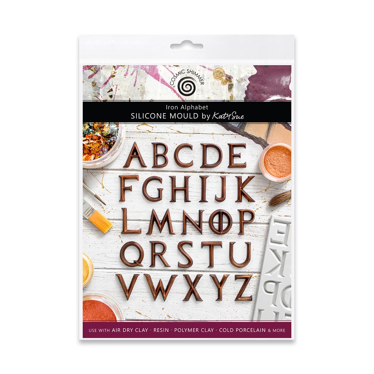 Moule alphabet Katy Sue silicone argile séchée à l'air libre et résine