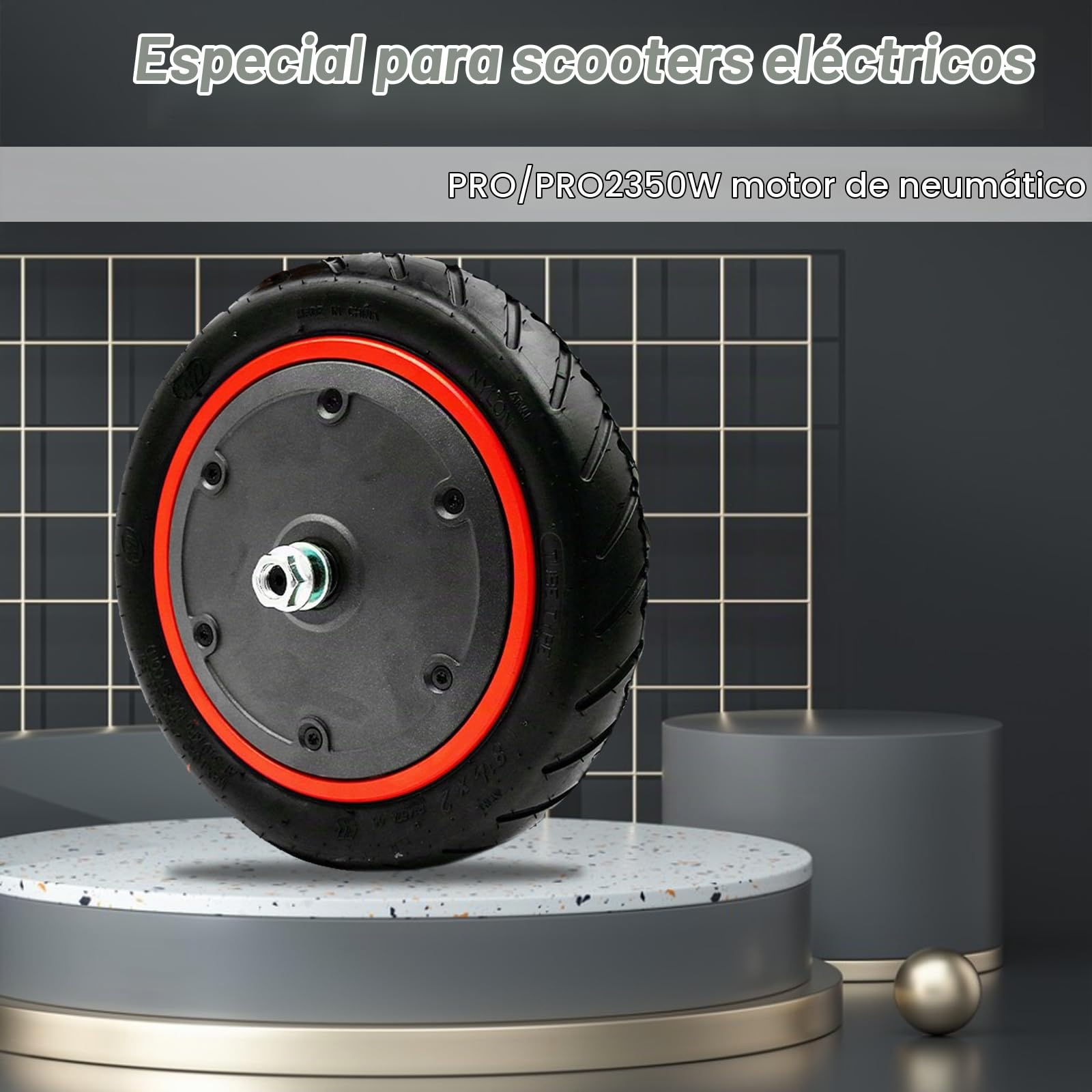 Ruedas De Repuesto Motor De Scooter Con Neumáticos De Goma Maciza, Motor De Rueda Motriz Adecuado 36V 350W Reemplazo De Motor Para Scooter Eléctrico Xiaomi Pro Pro2 Reemplazo De Ruedas Motrices