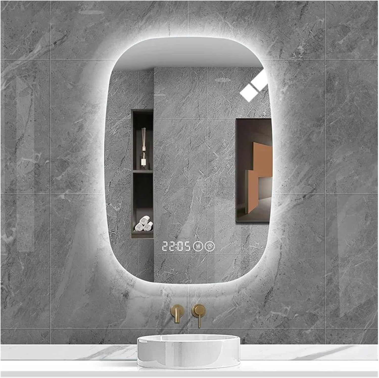 Shower Smart Bath Mirror Self Haircut Anti Fog Cabinet Wall Mounted Bath Mirrors Oval Bath Mirrors,Mirrors