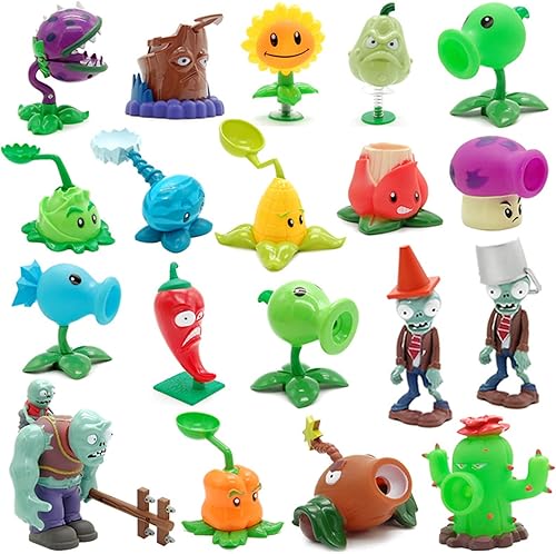 Miniatura 6 de JHESAO Juego de 5 figuras de acción de plantas y zombis, juego de juguetes de PVZ de zombis, serie 1, 2, grandes regalos para niños y fanáticos,
