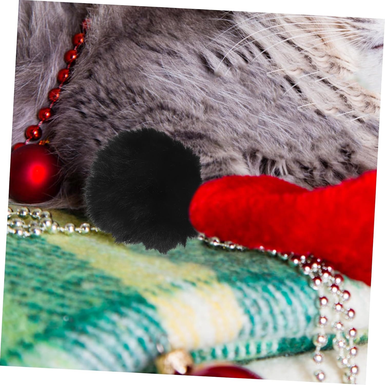 DEARMAMY 40pcs Black Faux Fur Pompom Balls for Crafting Small Furry Accessories DIY Keychain Charms Hat Decorations Shoe Bag Embellishments Versatile Pendant Supplies