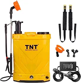 TNT Pulverizador Costal Elétrico e Manual 20 Litros Bivolt SPD0020E - Pressão Regulável com Bateria Recarregável e Alças - Pulverizador Agricultura, Herbicida e Veneno - 3 Bicos, Lança Extensível