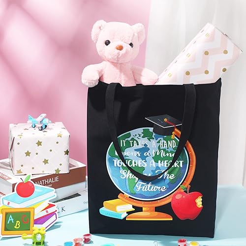 Miniatura 4 de Paquete de 4 bolsas de mano de agradecimiento para profesores, regalos de agradecimiento para profesores, bolsa de lona, regalo de agradecimiento