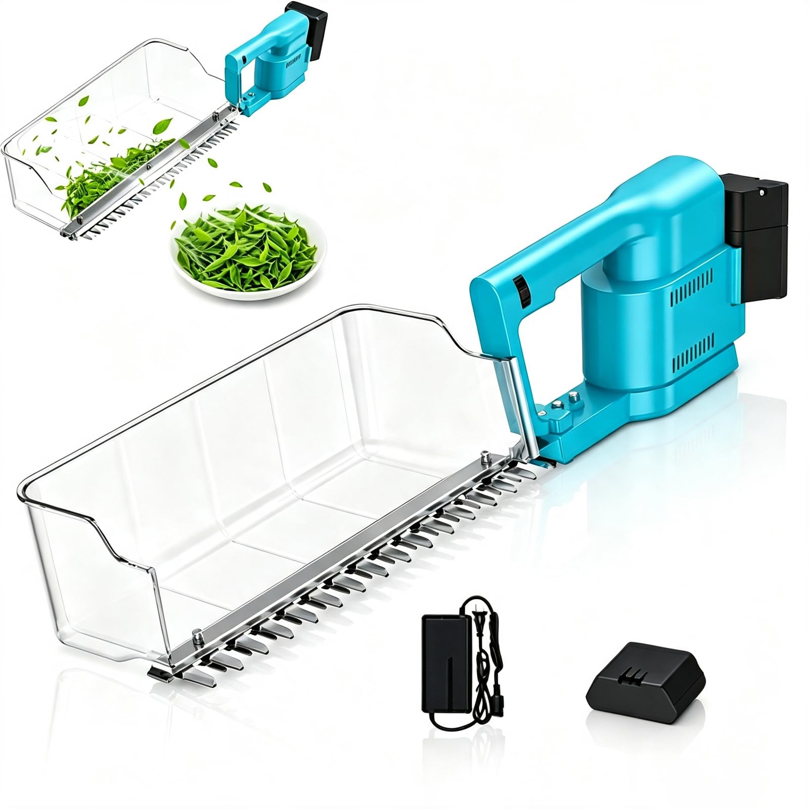 Recolector de té y Cortasetos eléctrico portátil, Longitud de Corte de 30 cm, Protector de recolección para la recolección de té y el Modelado de arbustos.
