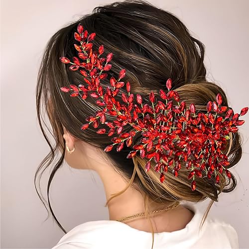 Miniatura 8 de Peine de pelo de cristal para boda, accesorios para el cabello, perlas y diamantes de imitación, peines laterales nupciales para mujeres y niñas