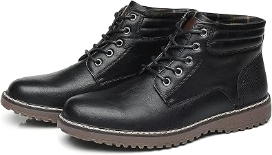 TOP STAKA Men's Boots, Leather Lace Up Winter Shoes for Work, Travel, Business, Casual Shoes