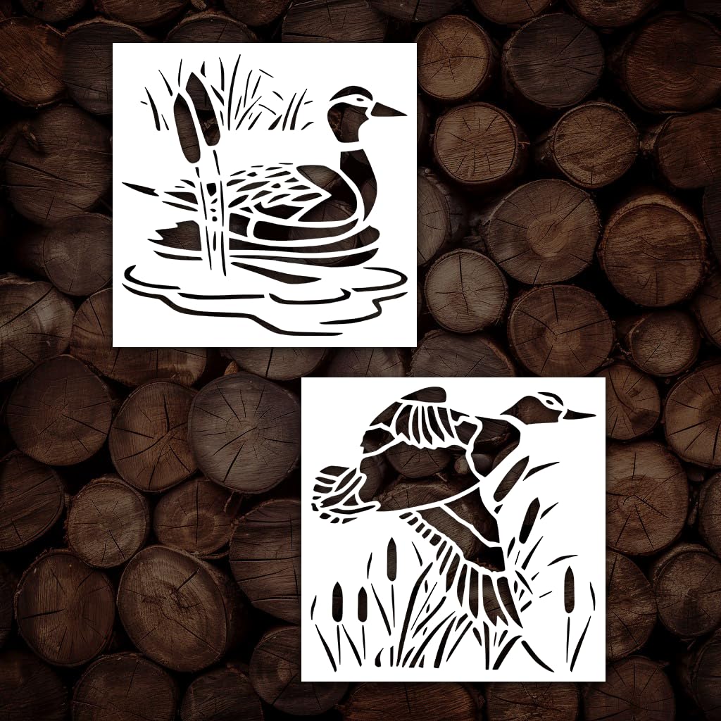 Duck Stencil - Flying Ducks Reusable Sturdy Stencil Sheet for Arts & Crafts, Scrapbooking, Airbrush Painting & Drawing - 5.5 x 5.5 Inch