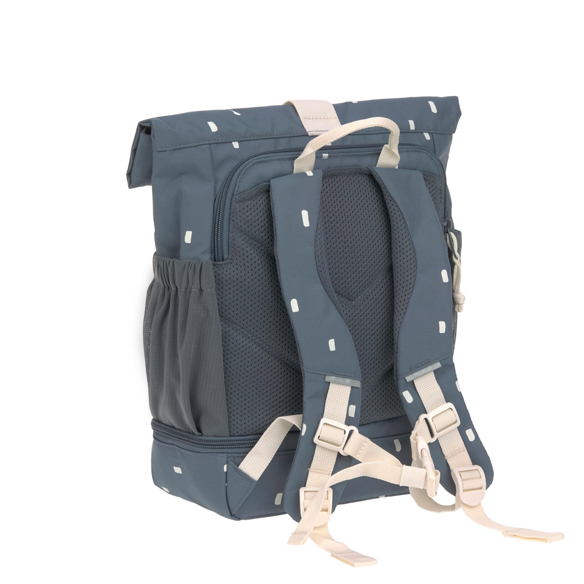 Lässig Sac à dos pour l'école maternelle Sac à dos Rolltop avec sangle de poitrine hydrofuge, 11 litres/Mini Rolltop Backpack Happy Prints bleu foncé