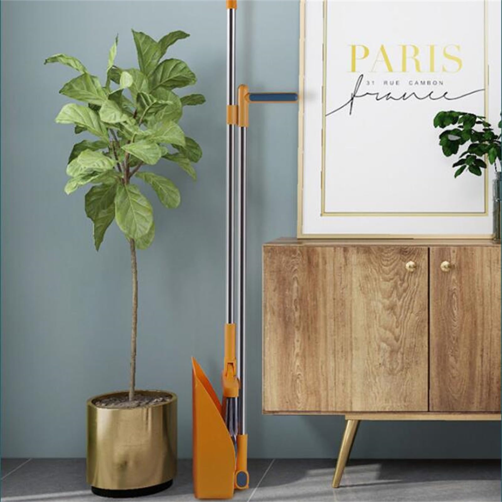 Kehrschaufel und Besen Set, Langstielbesen Werkzeug für Innen- und Außenreinigung, winddichtes vertikales Design, multifunktionale Reinigung, unverzichtbar für Haus und Garten