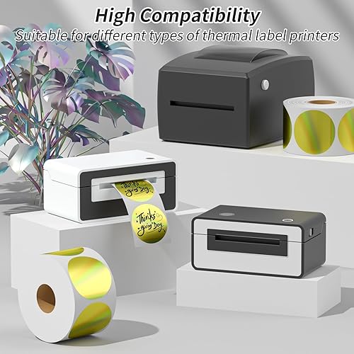 Miniatura 9 de CLASSY Etiquetas adhesivas térmicas circulares, etiquetas térmicas de 2 pulgadas, etiquetas térmicas directas redondas multiusos para etiquetas de