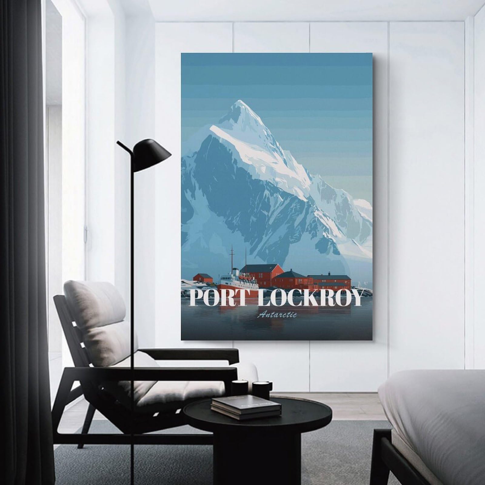 Junmoney Unframe-Style-20 Port Lockroy, Antarctica Travel Canvas Wall Decor 24X36inch(60X90cm), For Corridors, Hallways Or Apartment Entries, A Stylish Accent For Home Entrances