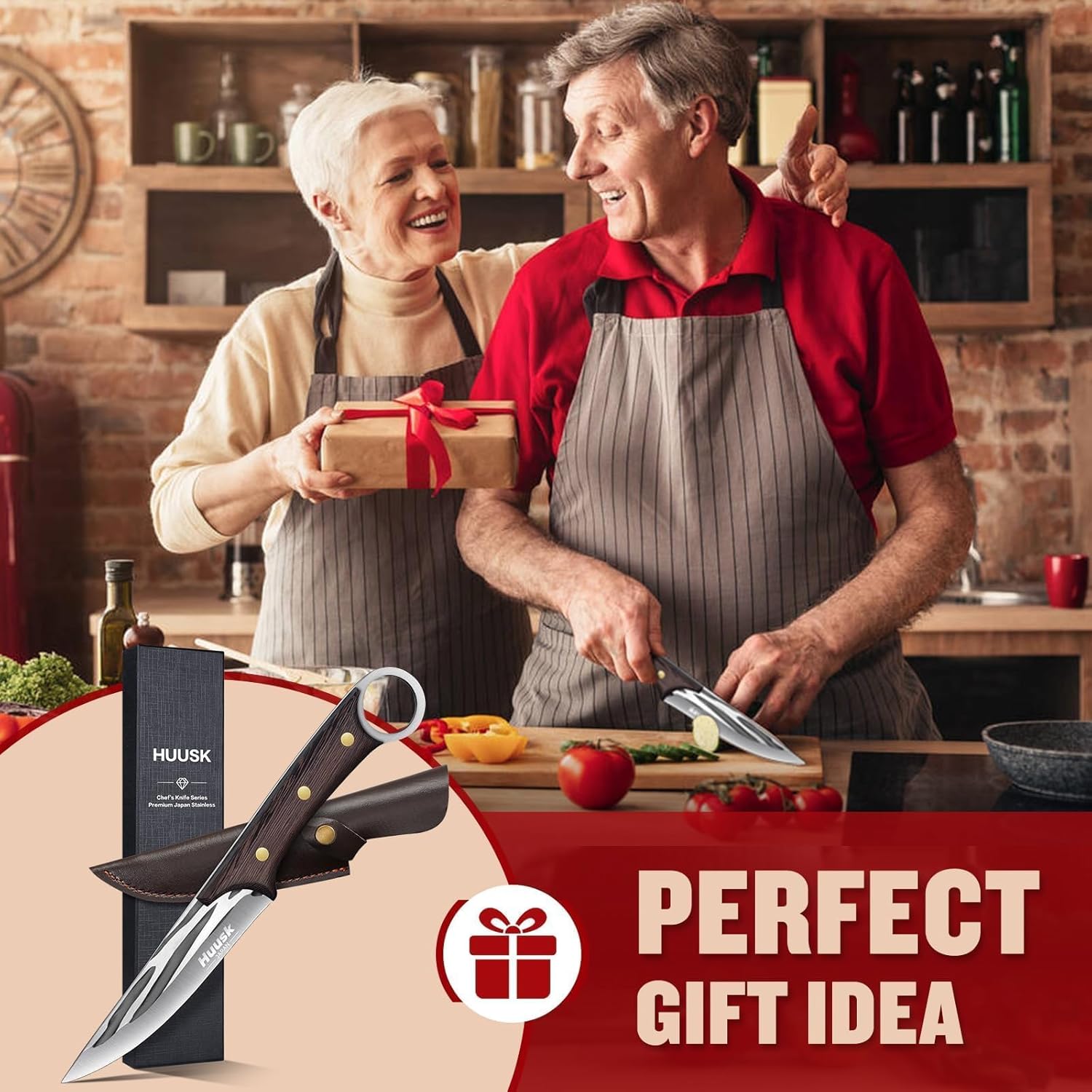 Huusk Japanese Boning Knife for Meat Cutting 5.5 Inch, Full Tang Deboning Knives, Small BBQ Trimming Knife with Sheath, Hand Forged Fish Fillet Knives for Meat, Fish, Poultry, Gift for Men - Image 7