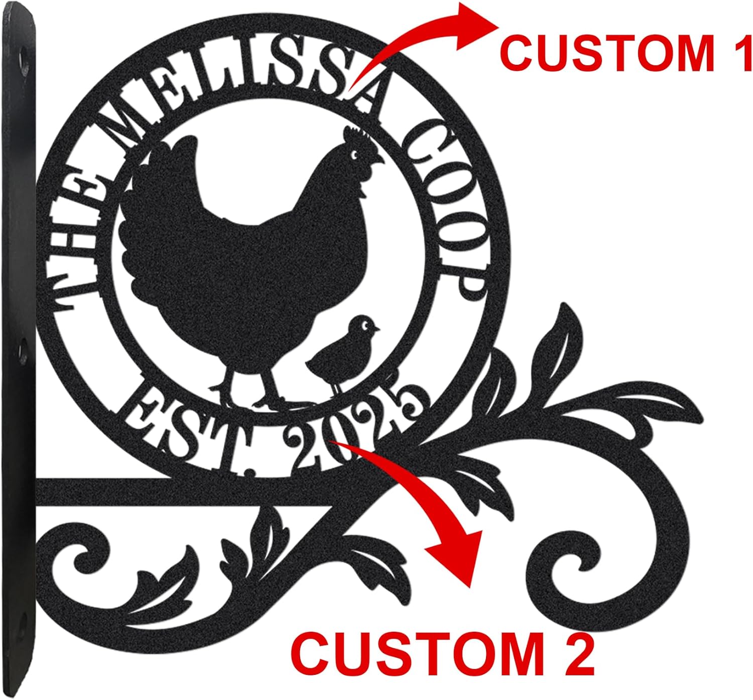 Personalized Chicken Coop Sign with Hanging Hooks, Custom Fluffy Butt Hut Farm Sign, Rustic Chicken Decor for Patio, Garden & Home, Chicken Coop Accessories