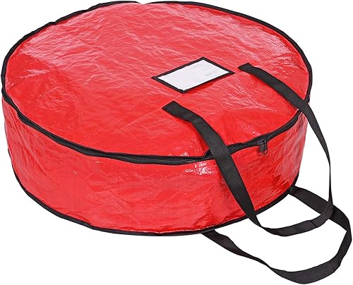 Miniatura 9 de ProPik Bolsa de almacenamiento de corona de Navidad de 36 pulgadas  Contenedor de guirnalda de vacaciones con material resistente a desgarros  Con